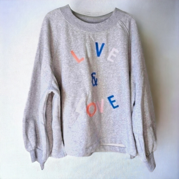 Old Navy Women's Oversized Crewneck Sweatshirt Terry Lined Embroidered sz XL - Picture 3 of 7